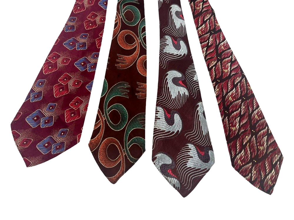 4X BROCADE Vintage 40s Neckties 1940s Ties Wide 1930s Swing 40's Rockabilly Tie