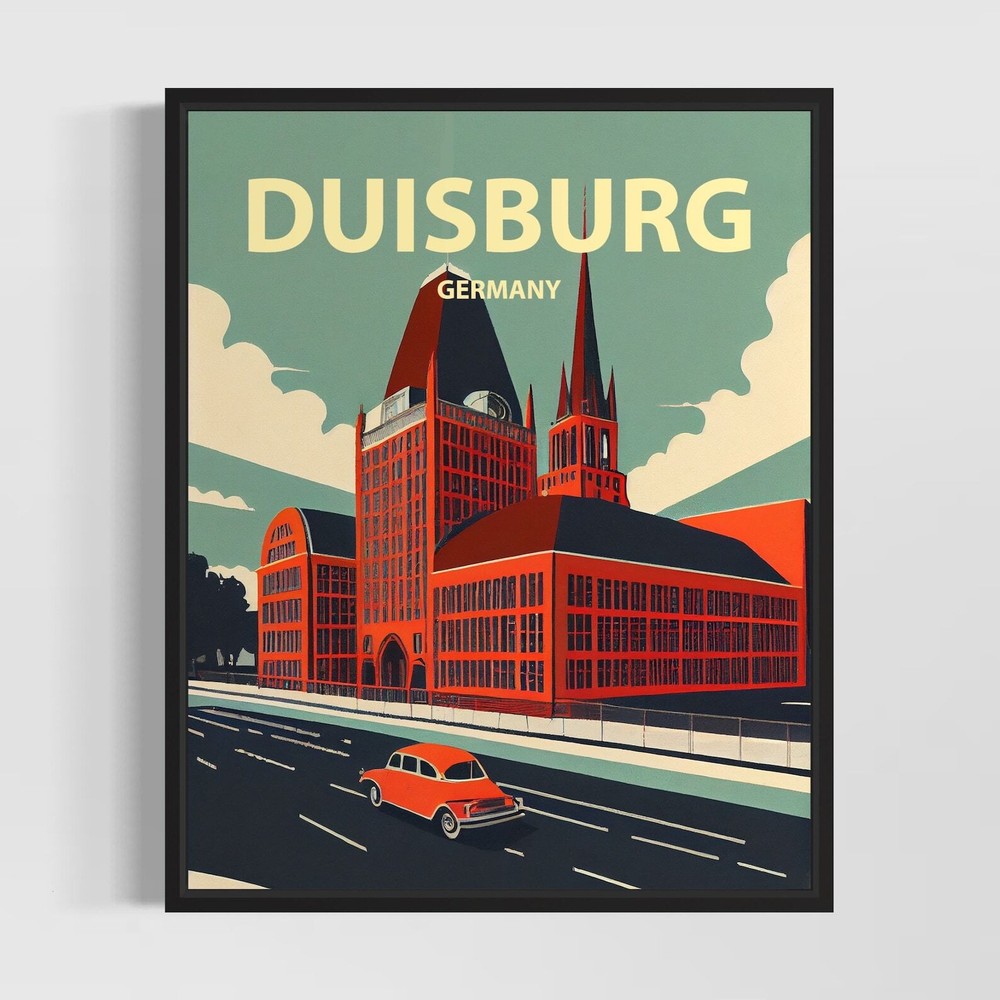 Duisburg Retro Art Print Dresden Wall Art Illustration Dresden Vintage Minimal