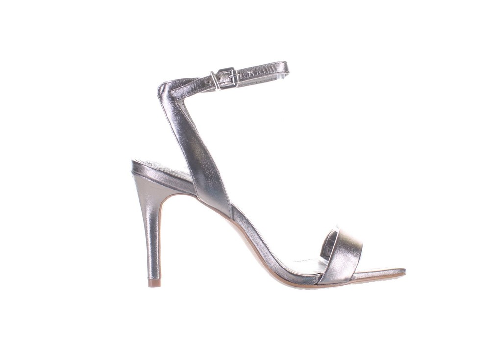 Vince Camuto Saprenda 2 Silver Ankle Strap Heels Women Size 6