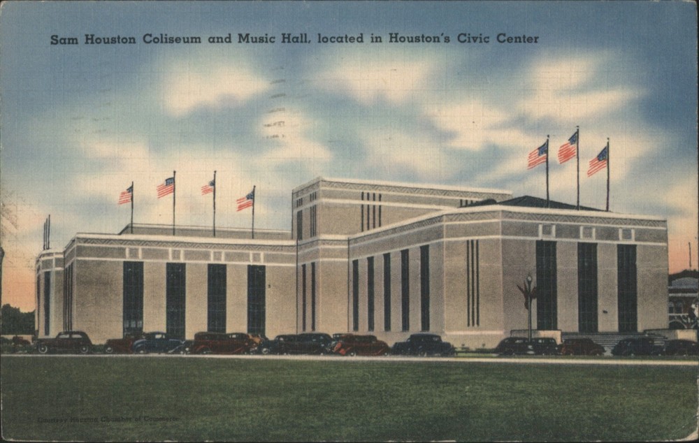 Houston, Texas TX Sam Houston Coliseum Music Hall 1941 Original Vintage Postcard