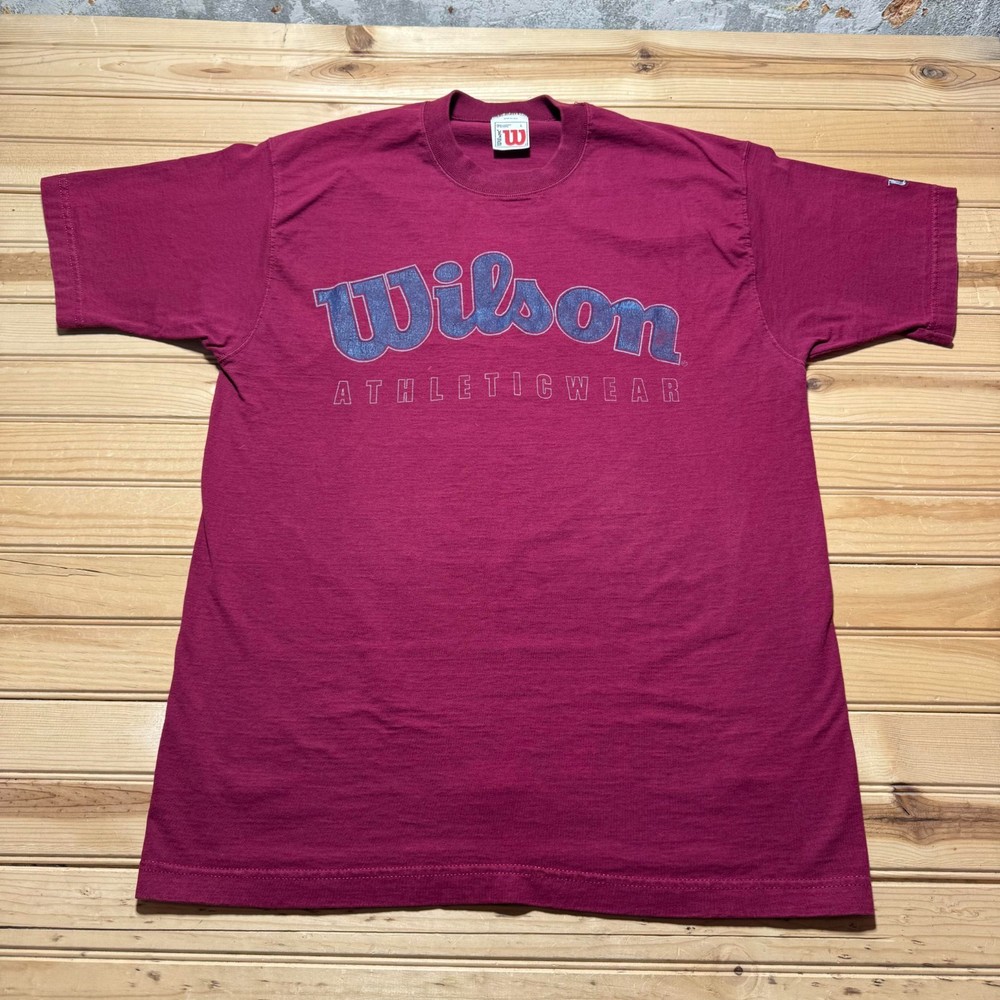 Vintage 90s Wilson Athletic Wear Embroidered Logo T-Shirt USA Made - Size Large