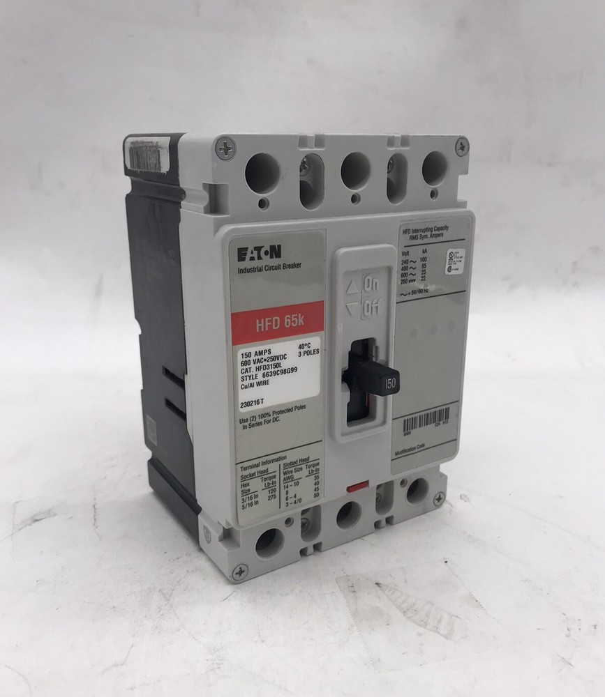 HOUSTON STOCK NEW EATON HFD3150L TYPE HFD 150 AMP 600V FREE 2 DAY AIR BUY NOW