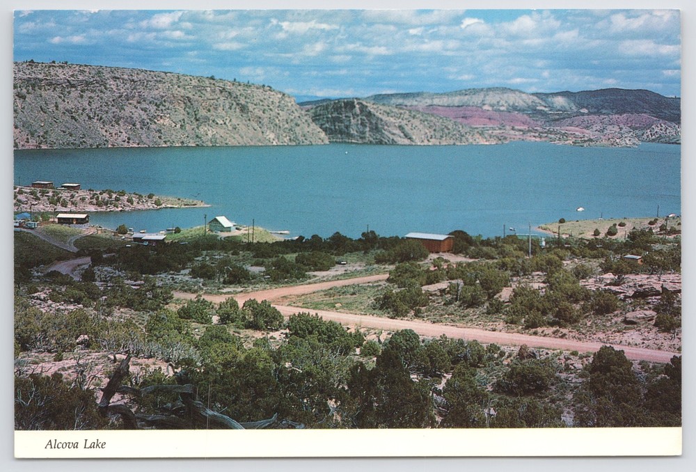 Rawlins Wyoming~Air View Alcova Lake~Continental Postcard