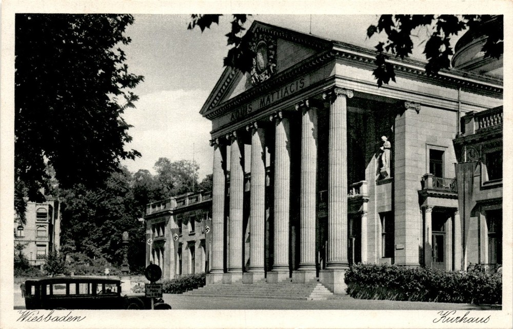 Wiesbaden, Kurhaus, MATTIACIS, Weltkurstadt, Foto Postcard