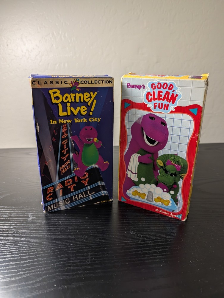 Barney Good Clean Fun VHS 1998 Tested Working Lot Of 2  Kids Video