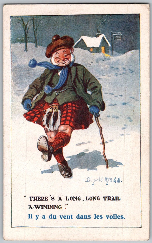 Antique Postcard Kilted Scotsman Dancing 1910s