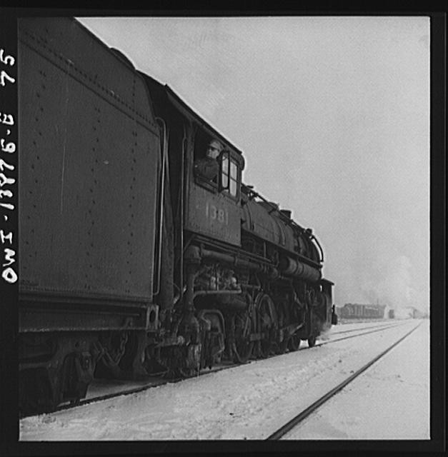 Indiana Harbor Belt Railroad Freight Train Steam Locomotive 1940s Snowy Track