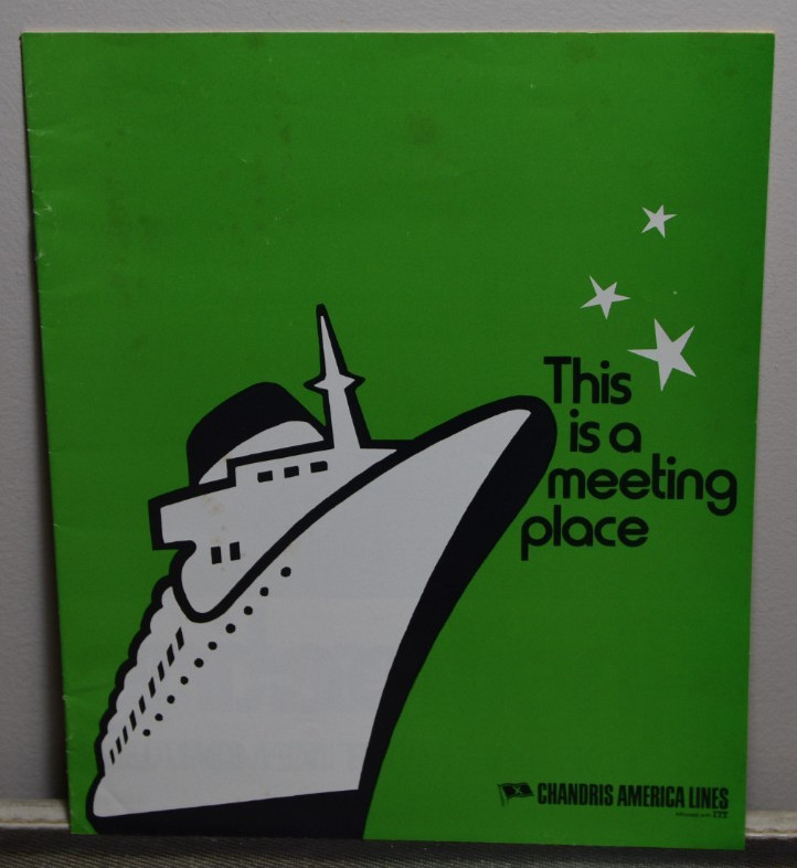 CHANDRIS LINES R.M.S Amerikanis Meeting Place Convention America BROCHURE Cruise