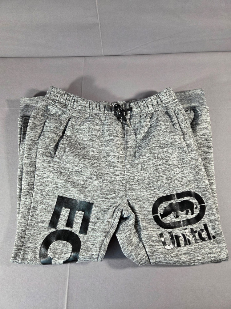 Ecko Unltd Jogger Sweatpants Mens Large Gray Logo Fleece Streetwear