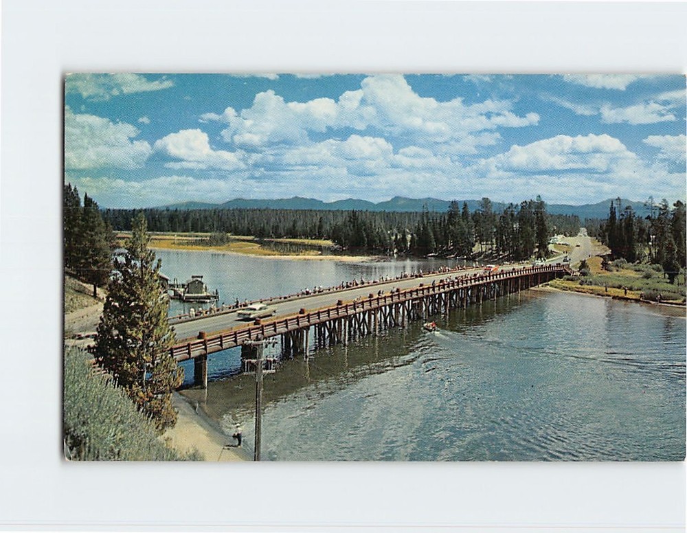 Postcard Fishing Bridge Yellowstone National Park Wyoming USA