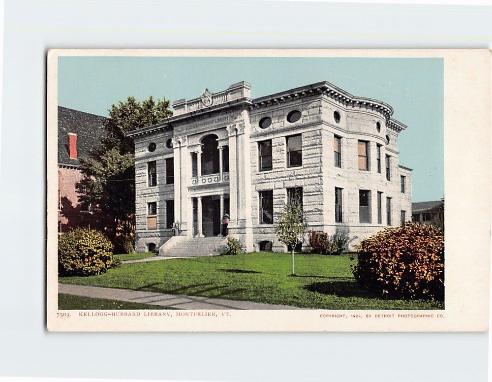 Postcard Kellogg-Hubbard Library Montpelier Vermont USA