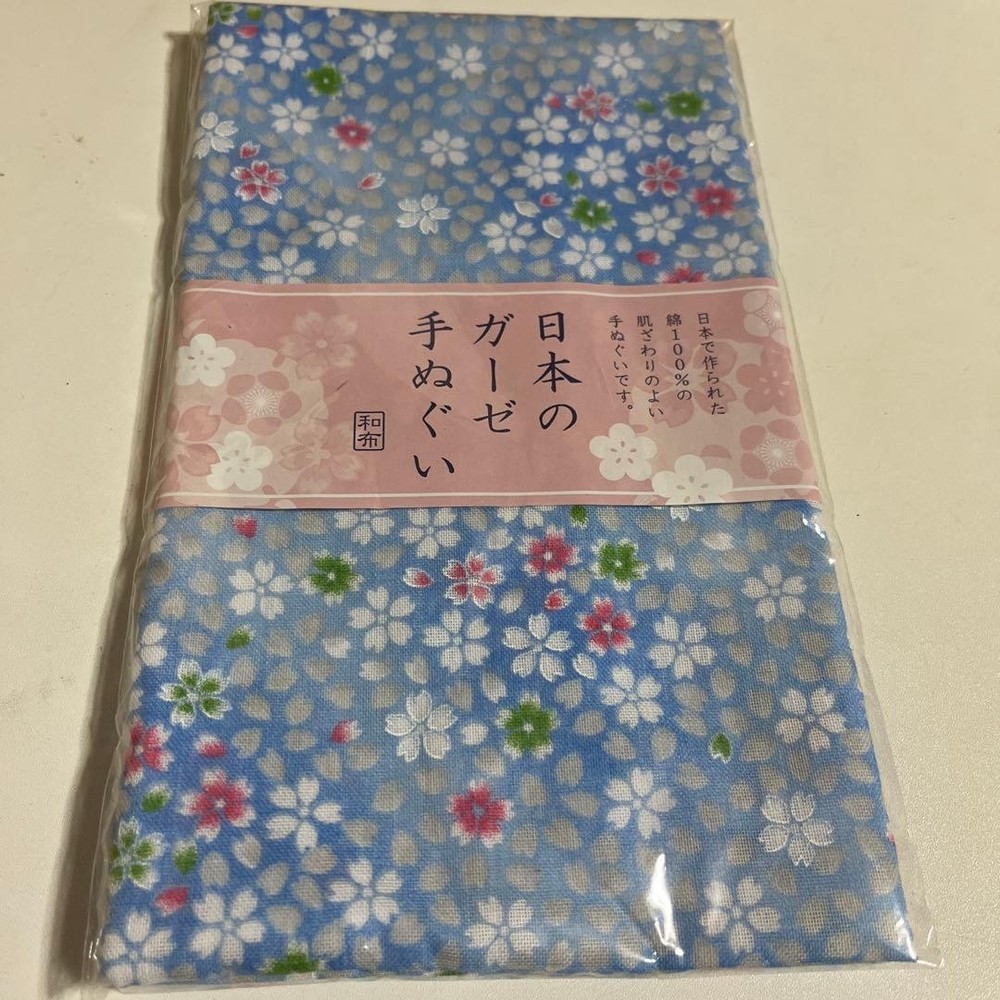 Japanese Tenugui Towels Gauze Made Japan 100% Cotton Floral Pattern