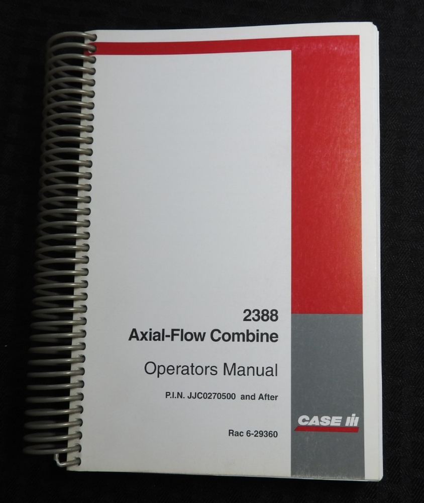 GENUINE CASE IH 2388 Axial Flow Combine Operators Manual 460+ Pages NICE