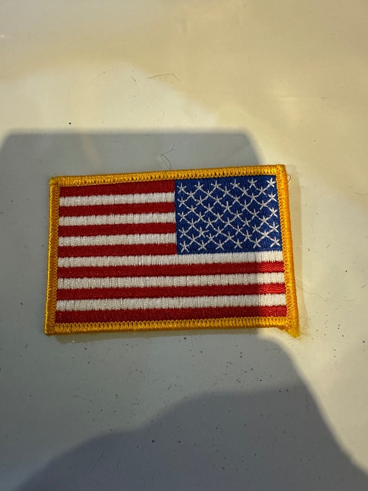Full color reverse United States flag patch 2 1/4 x 3 1/2 right shoulder
