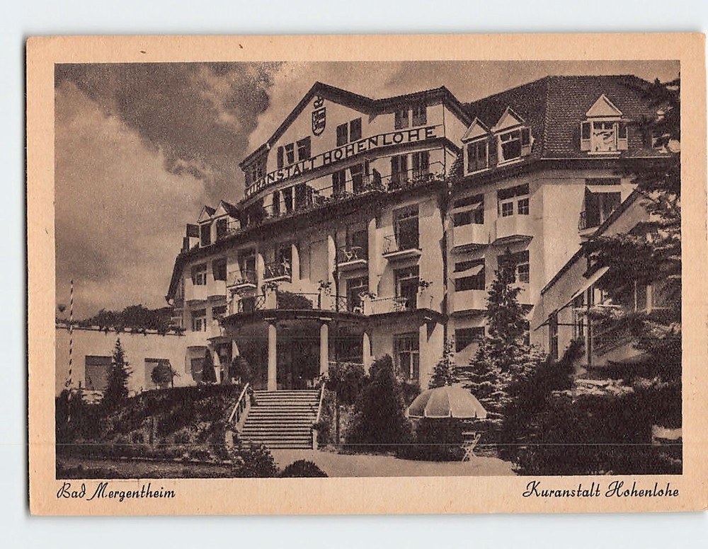 Postcard Kuranstalt Hohenlohe Bad Mergentheim Germany