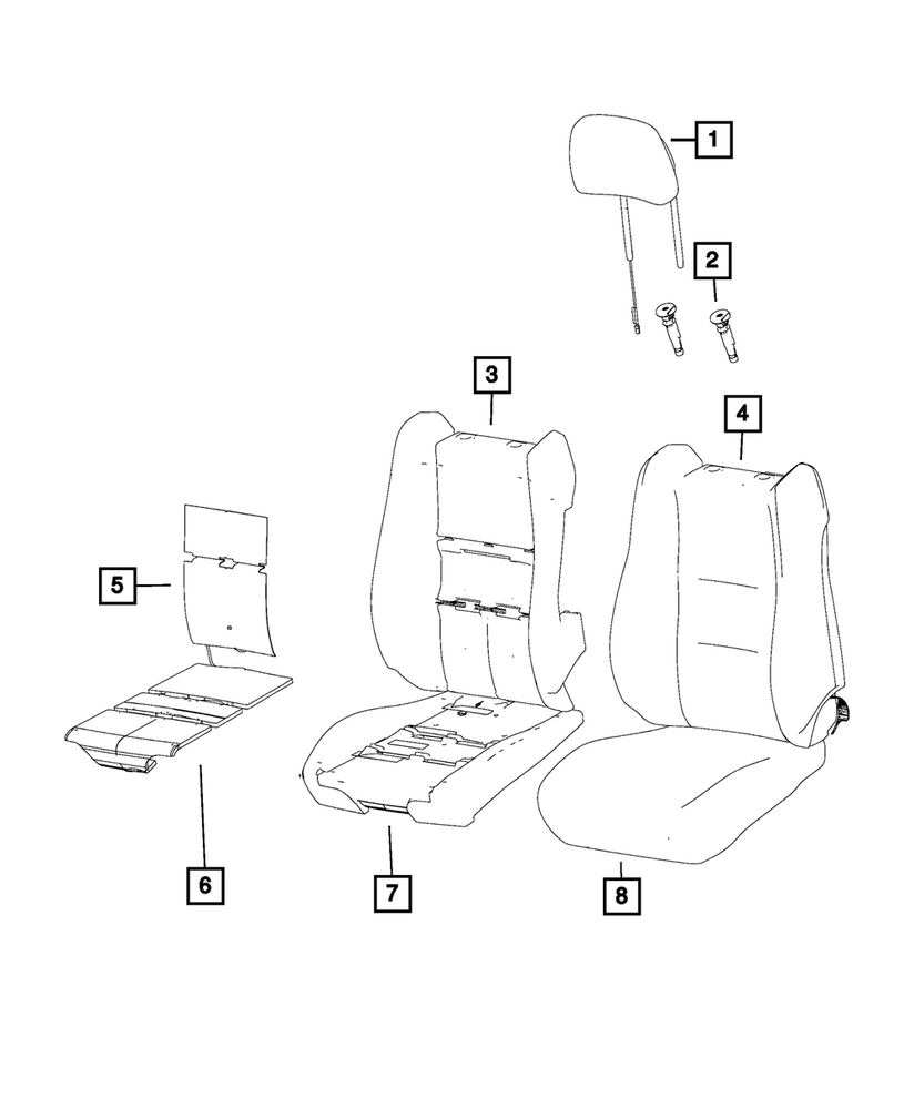 Genuine Mopar Front Seat Cushion Cover Right 5PJ48LS5AC