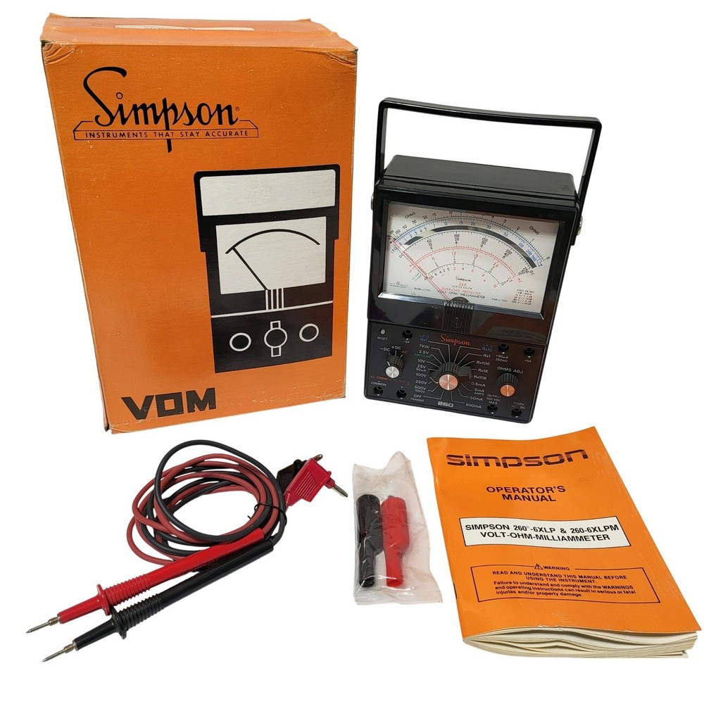 VTG Simpson 260-6XLPM Analog Multimeter VOM Volt-Ohm-Milliammeter 12211 With Box