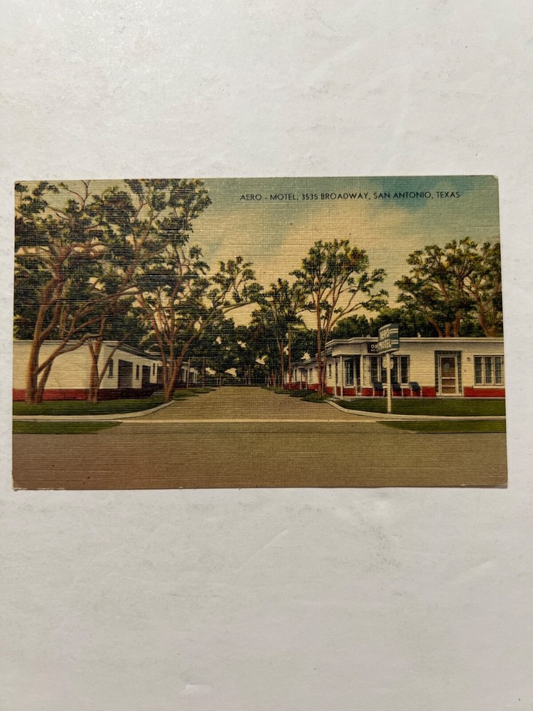 VTG Linen Postcard San Antonio Texas Aero Motel