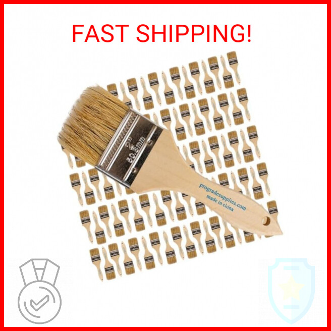 Pro Grade - Chip Paint Brushes - 96 Ea 2 Inch Chip Brush for Paints, Stains, Var