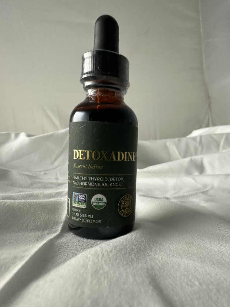Global Healing Detoxadine Nascent Iodine Supplement For Thyroid Support, 1 Fl Oz