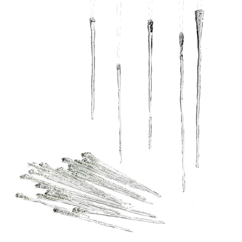 Classic Glass Icicle Ornament Set of 24 in 3 Sizes