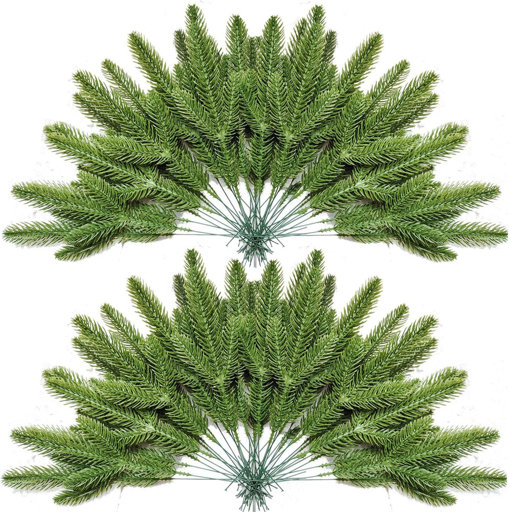 Christmas Artificial Pine Branches Fake Greenery for Crafts Garland Wreath Decor