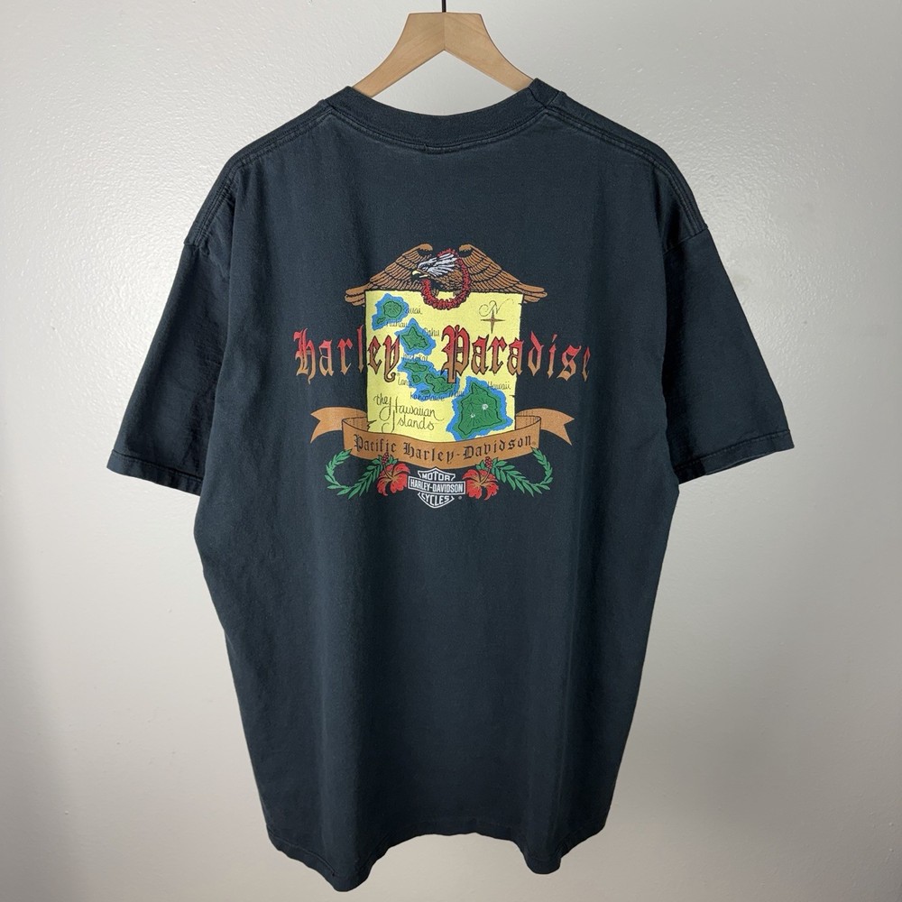 Vintage 90’s Harley Davidson Hawaiian Islands Hawaii Paradise USA T Shirt 2XL