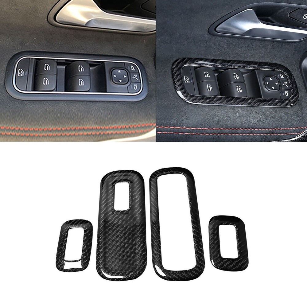 Dry Carbon Window Lift Panel Frame Trim For BENZ W118 CLA  A-Class CLA200 CLA260