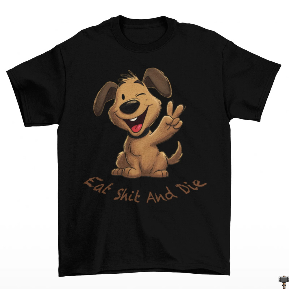 Funny Dog Cat Graphic Tee Sarcastic Humor T-Shirt Unisex Black Cotton