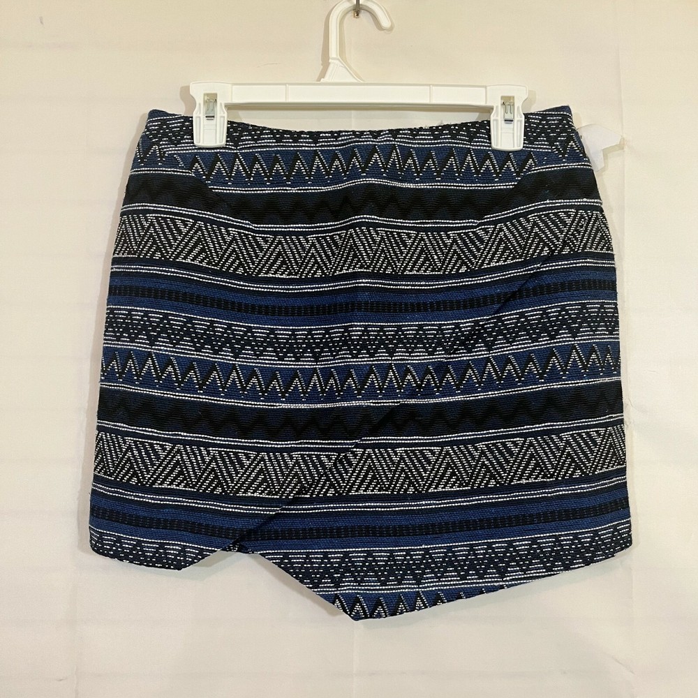 Aztec Southwest Mini Skirt NWT M Blue Asymmetrical Romeo and Juliet Couture