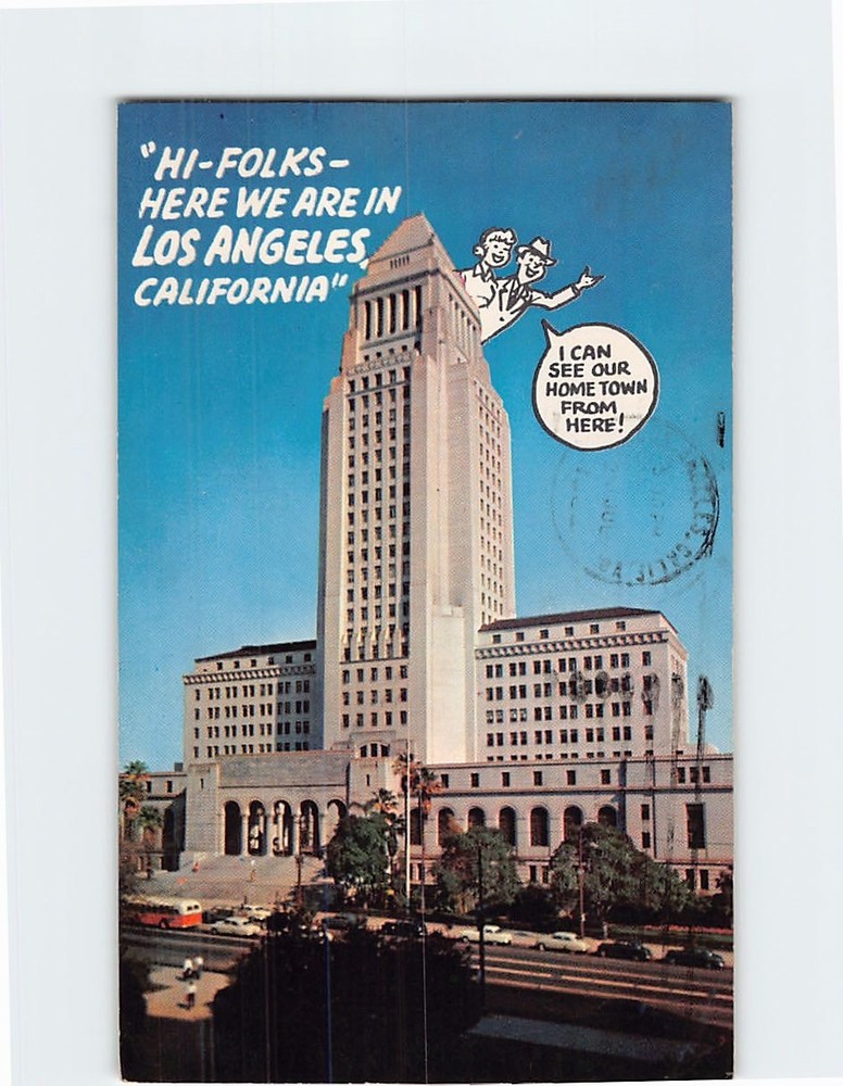Postcard City Hall Los Angeles California USA