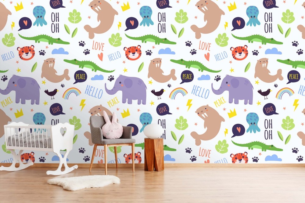 3D Animals Plants Cartoon Pattern Wall Murals Wallpaper Murals Wall Sticker