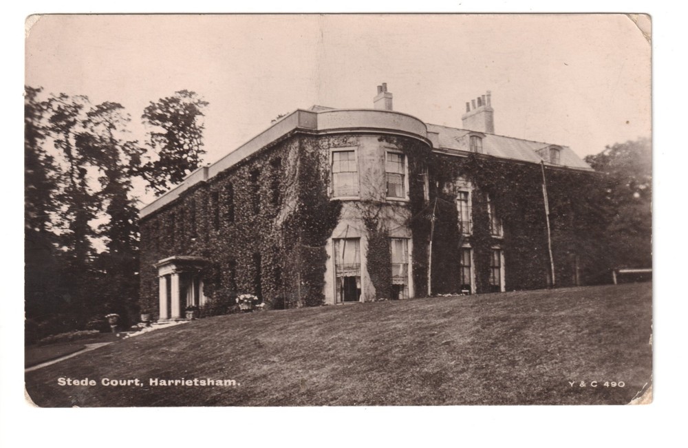 Harrietsham - Stede Court, large house - old Kent real photo postcard