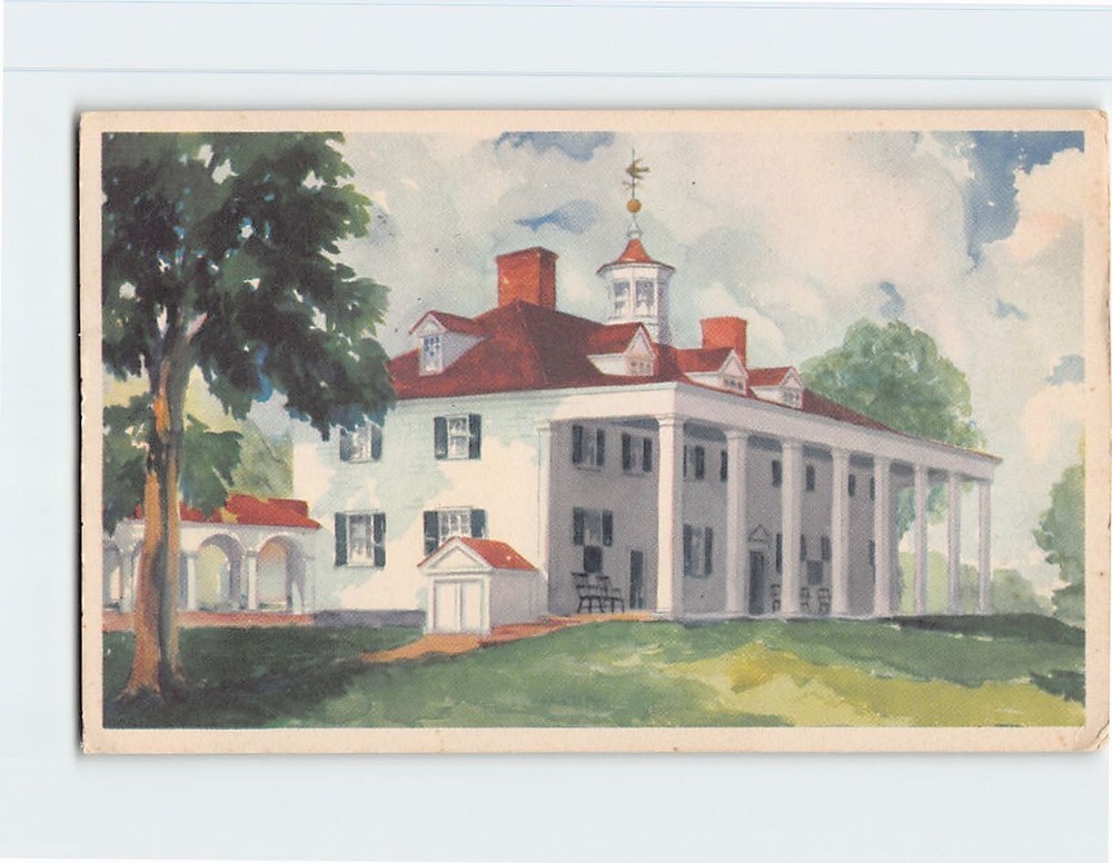 Postcard East Front Facing the Potomac Mt. Vernon Virginia USA