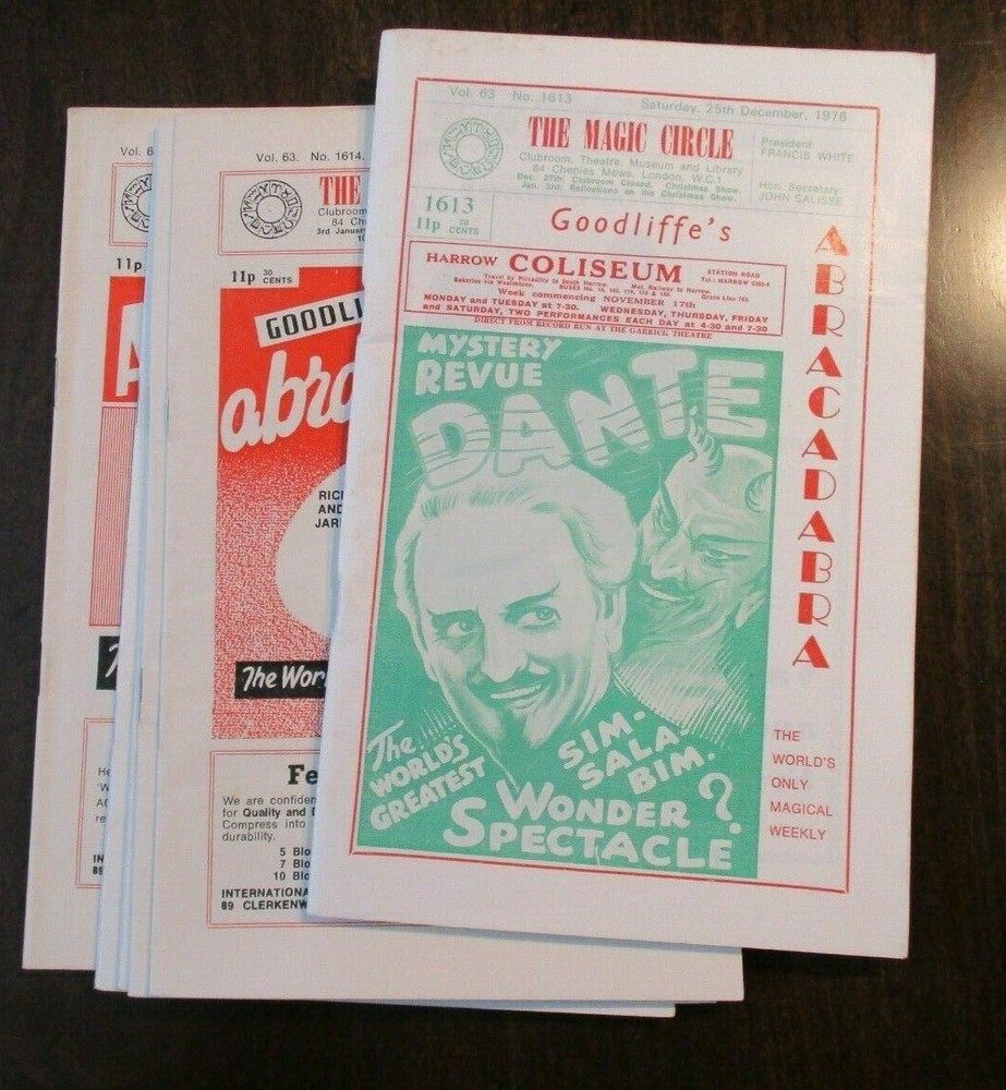 LOT OF 6 GOODLIFFE'S ABRACADABRA MAGIC MAGAZINE VOLUME 63 #'s 1613-1628 1976 77-image