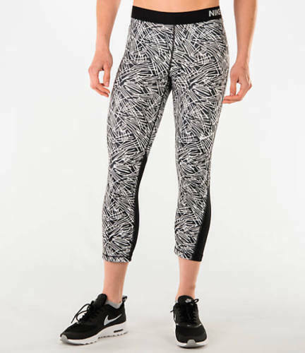 Nike Pro Dri FIT Cool Small Palm Print Leggings Capris Abstract New Vintage Y2K-image