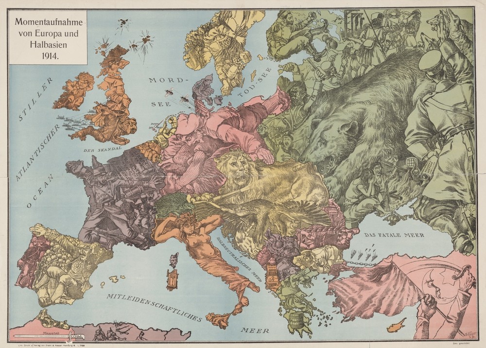 9500.Decoration Poster.Room Wall art.Home decor.Map of 1914 Europe.Military
