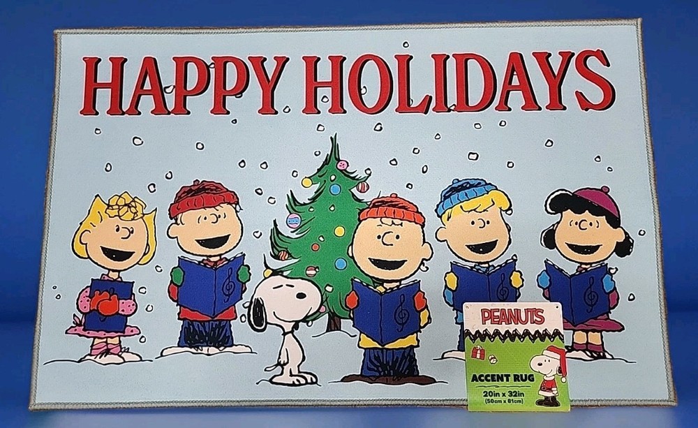 Peanuts Snoopy Happy Holidays Christmas Accent Rug 20 X 32-image