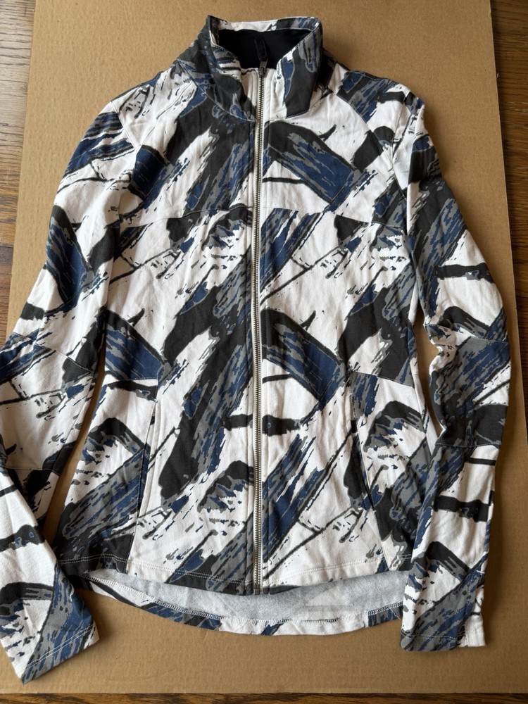 Satva Organic Cotton Jacket Womens L Gray Full Zip Athletic Active Yoga Running