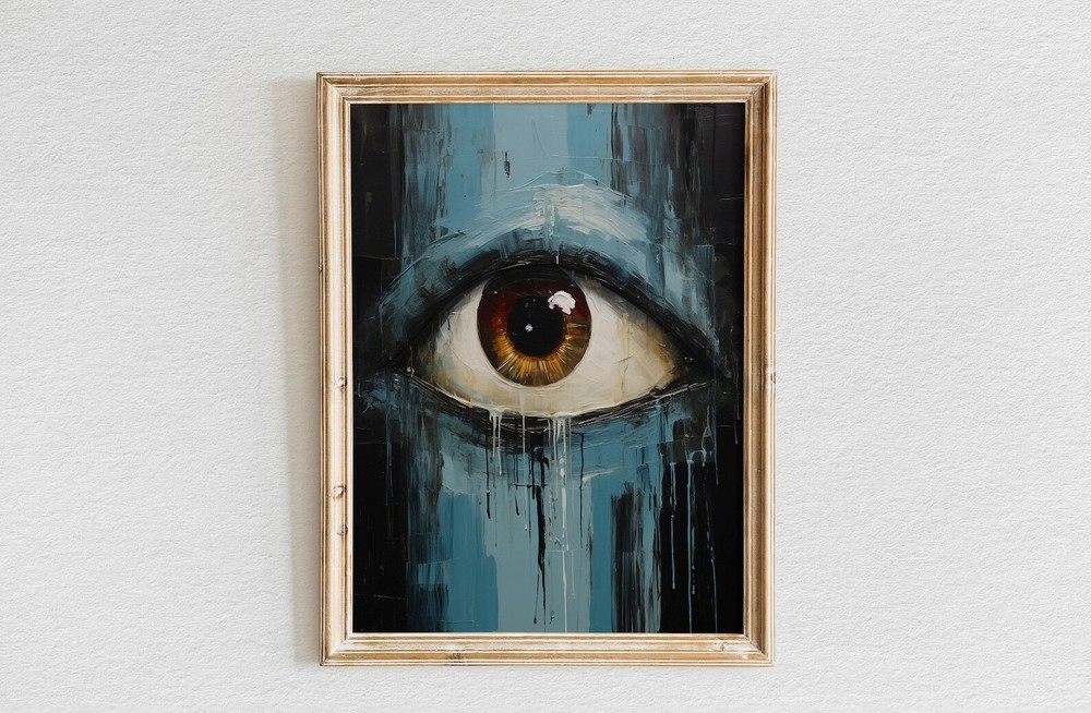 Oil Painting Of An Eye Maximalist Decor Print Original Artwork Wall Decor Print
