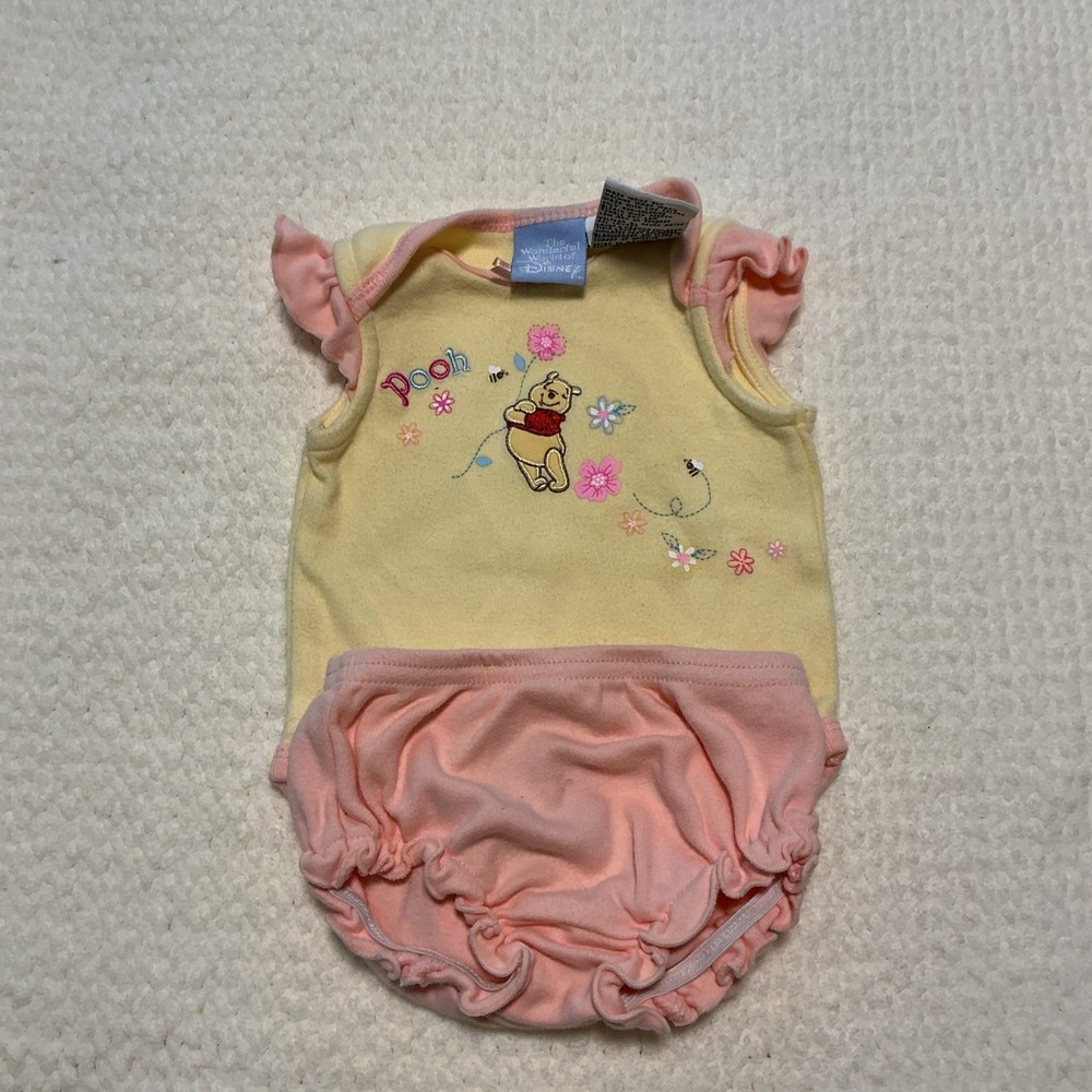 Preemie Disney Baby Winnie The Pooh Embroidered 2 Piece Outfit