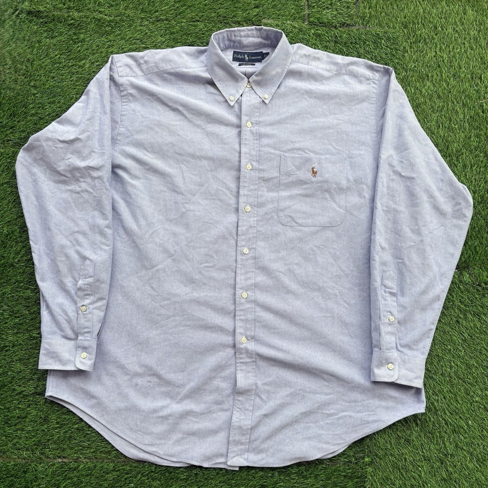 VTG Polo Ralph Lauren Mens Blake Button Down Shirt XL Blue Oxford Pony Preppy
