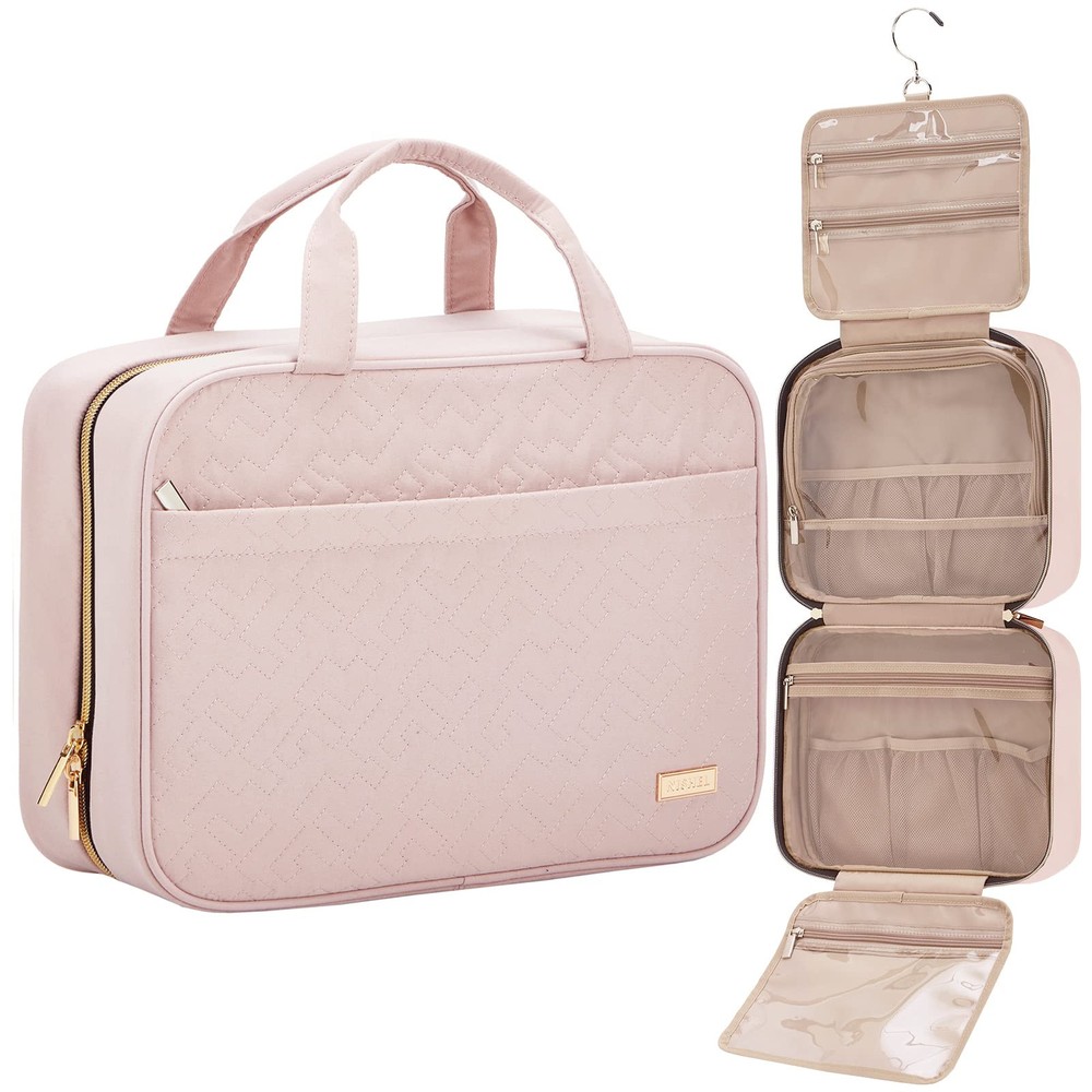 Travel Toiletry Bag for Women Portable Hanging Organizer Full-Sized Essentials