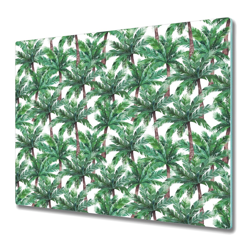 Glass Chopping Cutting Board Tropical Palm Tree Exotic abstract painting 60x52-image