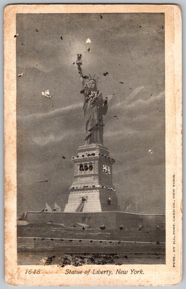 Antique Postcard Statue Of Liberty Pedestal New York, NY 1910s