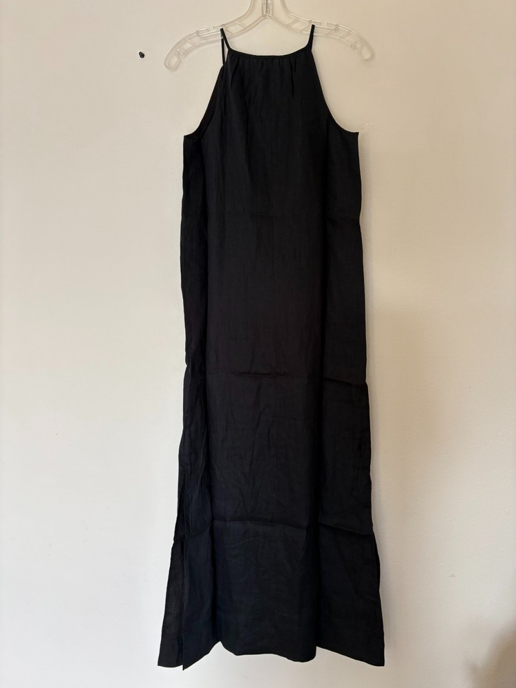 J Crew Linen Halter Maxi Dress Navy Size XS New w Tag