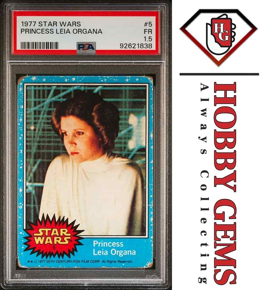 PRINCESSS LEIA PSA 1.5 1977 Topps Star Wars Leia Organa Blue Border #5