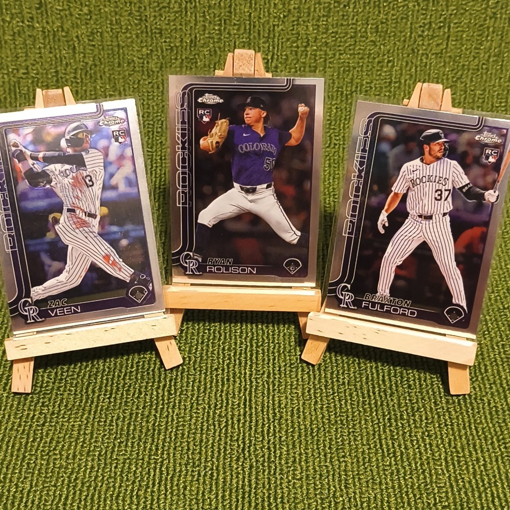 Topps Chrome 2025 Colorado Rockies Veen + Rolison + Fulford RC Lot (3)
