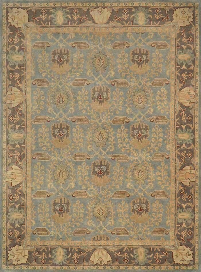 100% Wool Rug | Tufted Pottery Barn Aqua Blue Wool Area Rug | William Morris Rug