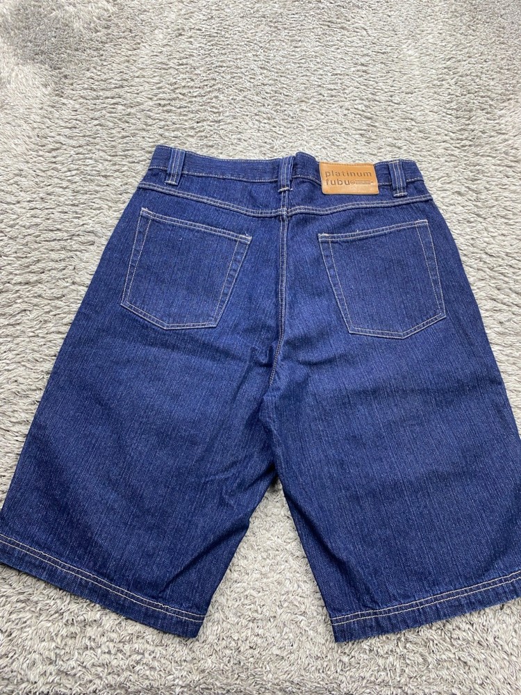 Vtg Platinum FUBU Jean Shorts Men 34x14 Baggy 90s Hip Hop Skater Fat Albert Y2K
